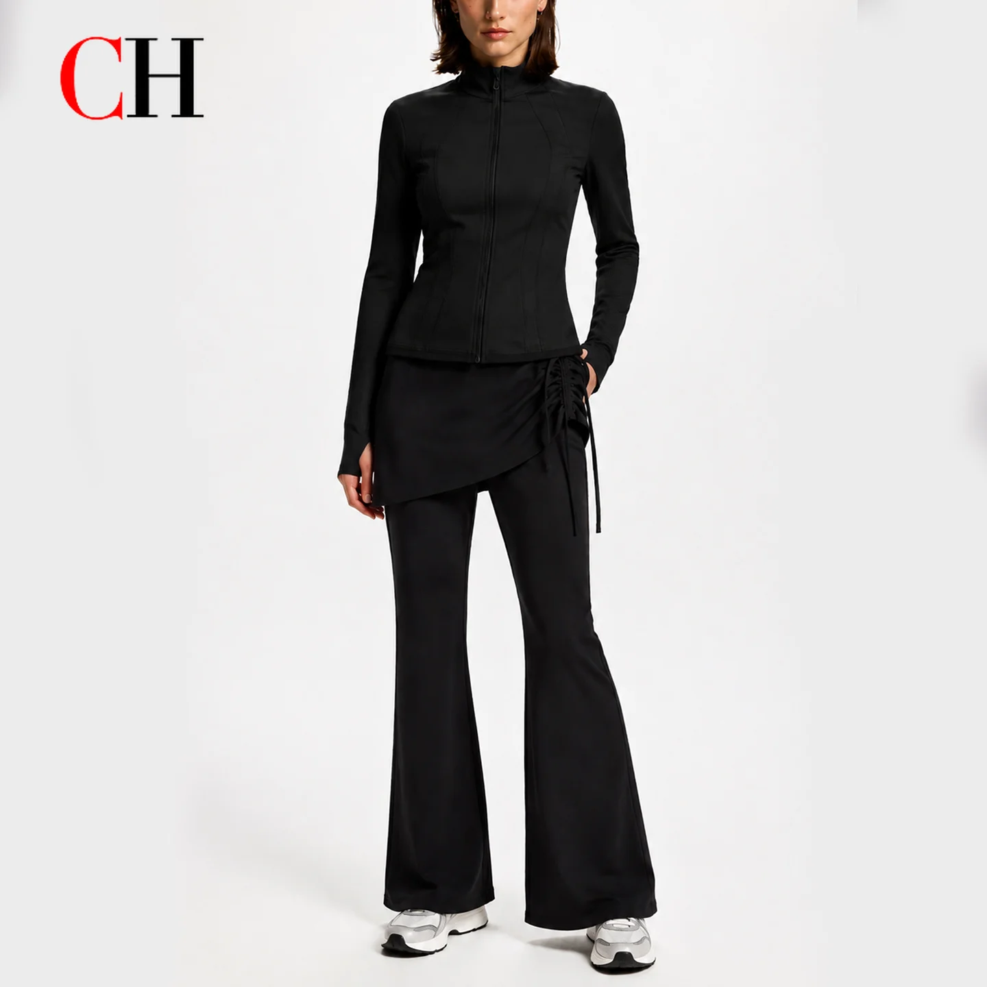 ch-yoga-wear-women's-new-trend-jacket-slim-fit-stand-collar-training-running-fitness-hiking-clothes-sports-autumn-winter-set