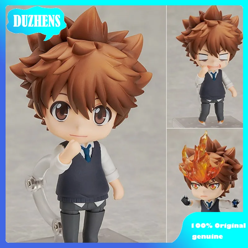 

100% Original:Anime HITMAN REBORN! Sawada Tsunayoshi Q version figma PVC Action Figure Anime Figure Model Toys Figure Doll Gift