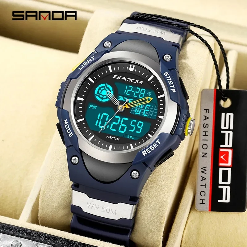 SANDA Brand Men Watches Military Sport Watches Waterproof Digital Watch Male Clock Watch Relogio Masculino erkek kol saati 3117