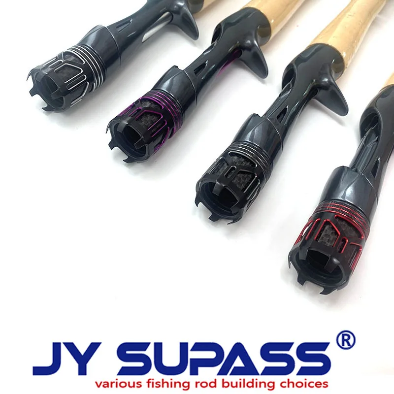 مجموعة مقبض بكرة صنارة صيد مخصصة من JY SUPASS WFC مع فحص لف، قضيب مقعد بكرة صيد ذاتية الصنع مخصص