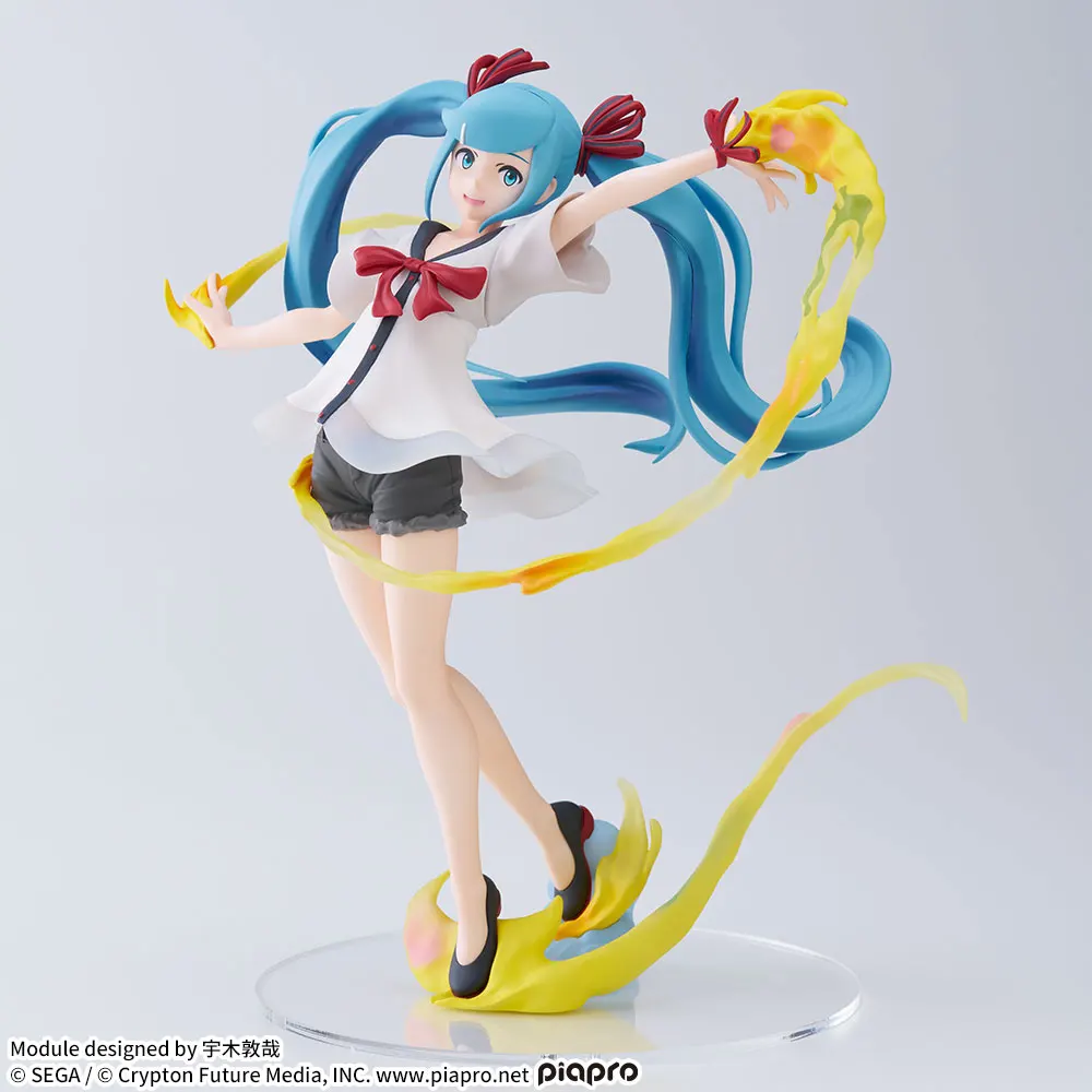 Оригинал Sega Hatsune Miku Mega 39's Shiny T.r Ver. Рис. 22 см Hatsune Miku Project Diva фигуризиma модель подарок подлинная искусственная кожа