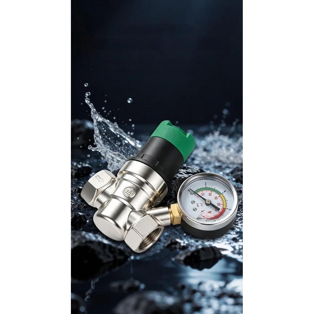 Copper Water Pressure Reducing Valve 1 Inch Adjustable Flow Filter With Gauge For Home Plumbing System Pipe Fitting Accessories