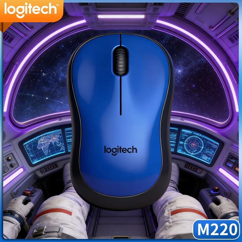 Logitech M220 Noiseless Click Mouse 18‑Month Battery 3‑Button Layout For PC Mac Notebook Desktop Office Home Windows Macos