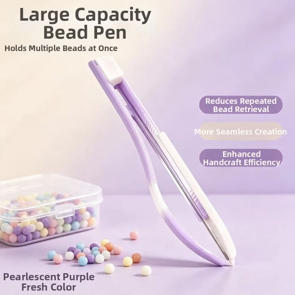 2in1 Press-Type Fuse Bead Pen Efficient Handheld Perler Bead Placement Pen Jam-Free Time-Saving Storable Bead Pen Pixel Puzzle