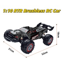 Cross-Border New All-Metal Brushless 1: 10 Four-Wheel Drive Climbing Off-Road High-Speed Remote Control Car Model Toy Gift