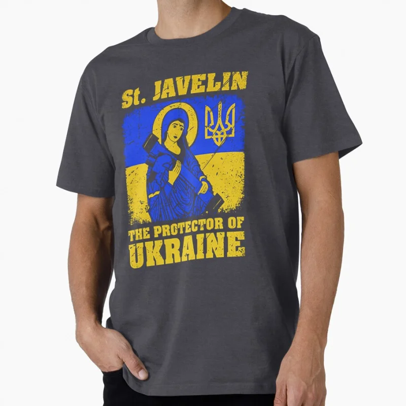 Patron saint of ukraine Gift T shirt for man Large size Tops Stop war Graphic Print Clothes 100% Cotton Tee S-6XL