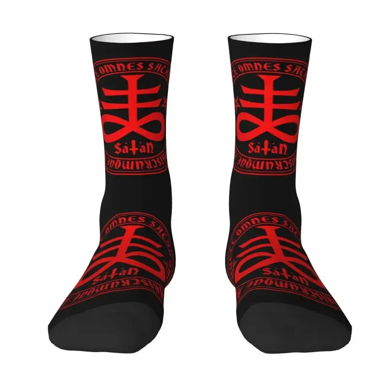 Hail Satan Satanic Cross Dress Sock Men Women Male Breathable Warm Fashion Novelty Devil Occult Crew Socks