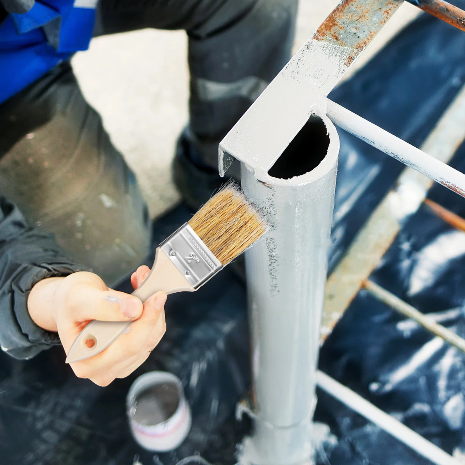 

24Pcs Chip Brushes Paint Brushes Wood Handle Multi-Use Barbecue Baking Sauce Brush for Walls Cooking Basting Oil Drawing