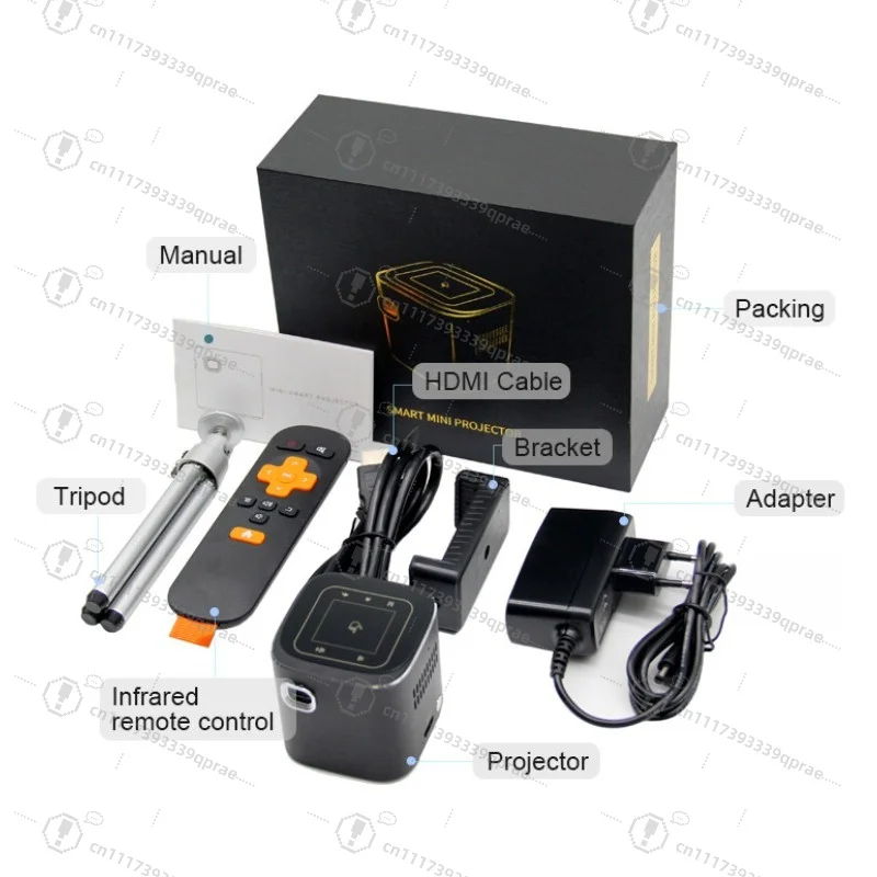 Portable D0486 HD Smart Projector Touch‑Screen Control 1080P Supported Home Cinema Entertainment Device