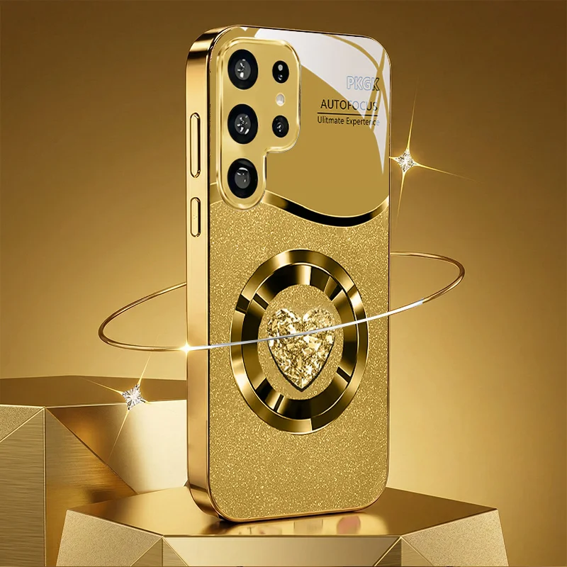 Jin Huan Xin's new glass phone case is suitable for Samsung Galaxy S26 S25 S24 S23 S22 S21 S20FE/Ultra/Plus anti drop back cover