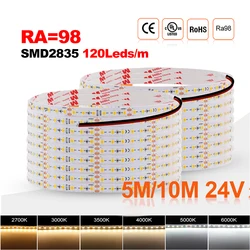 5M 10M LED Strip Light 24V 2835 Home Lamp Strip CRI RA98 2700K 3000K 3500K 4000K 5000K 6000K Flexible And Cuttable Soft Lamp Bar