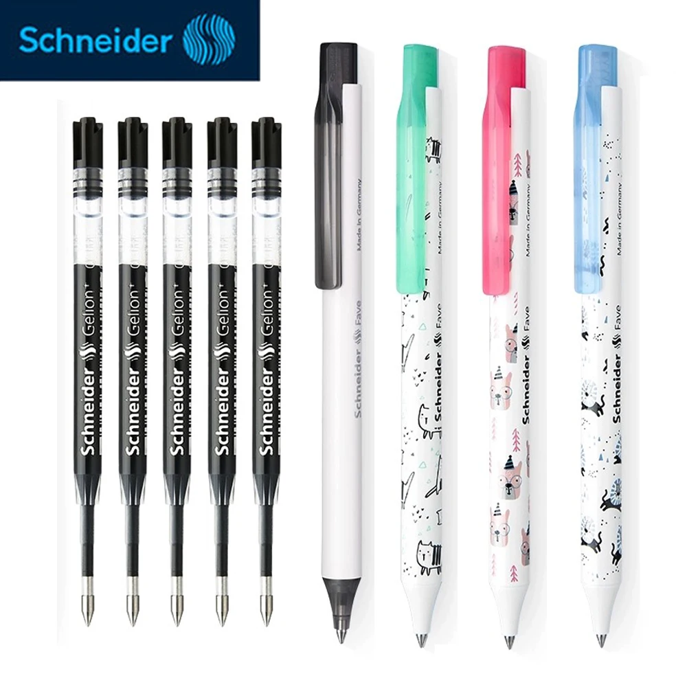 أقلام جل شنايدر الألمانية Fave سلسة سريعة الجفاف G2 عبوة قلم أسود نمط الحيوان 0.5 مللي متر أدوات مكتبية للمدرسة اللطيفة