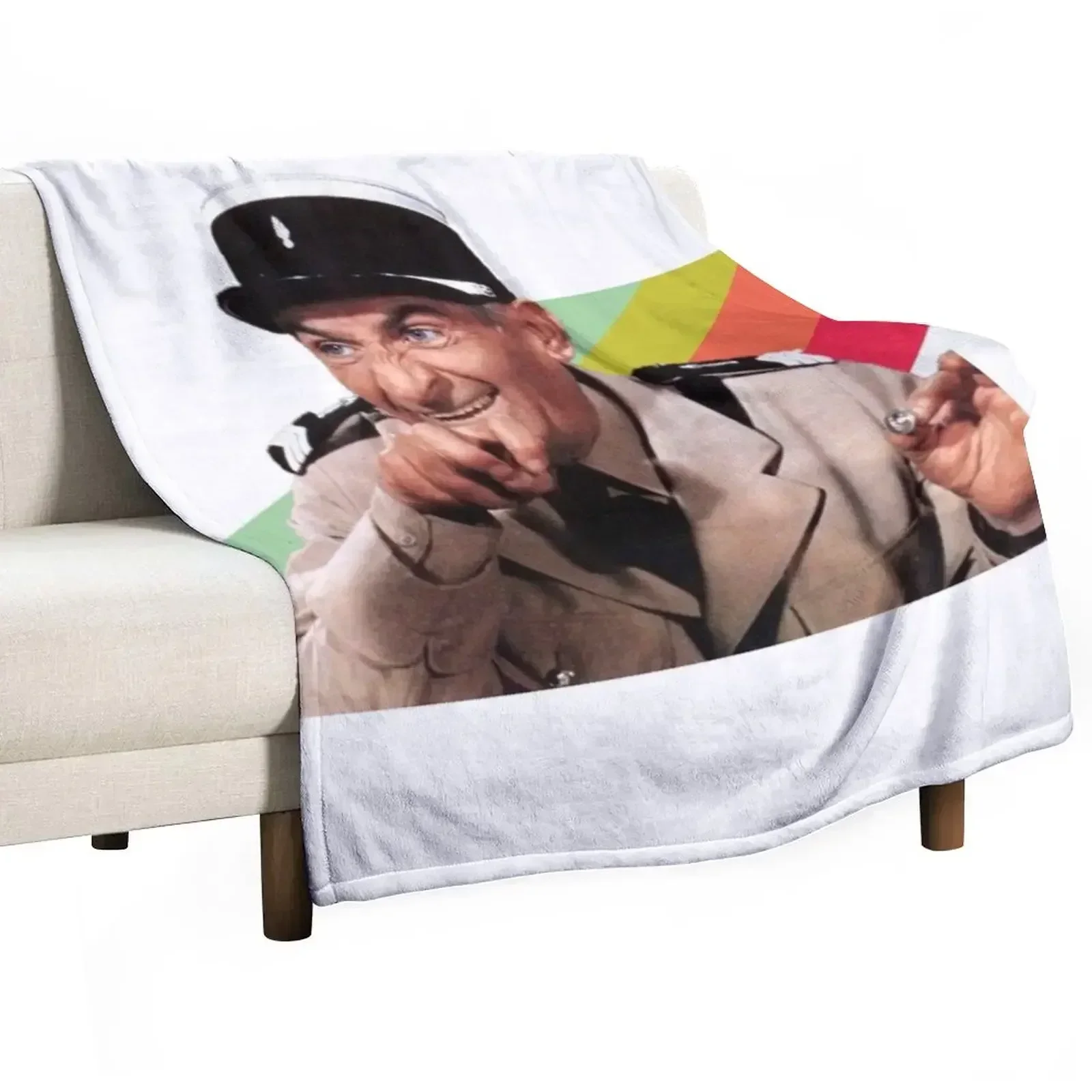 Louis de Funes Grimace Throw Blanket Sofa Luxury Winter beds for sofa Blankets