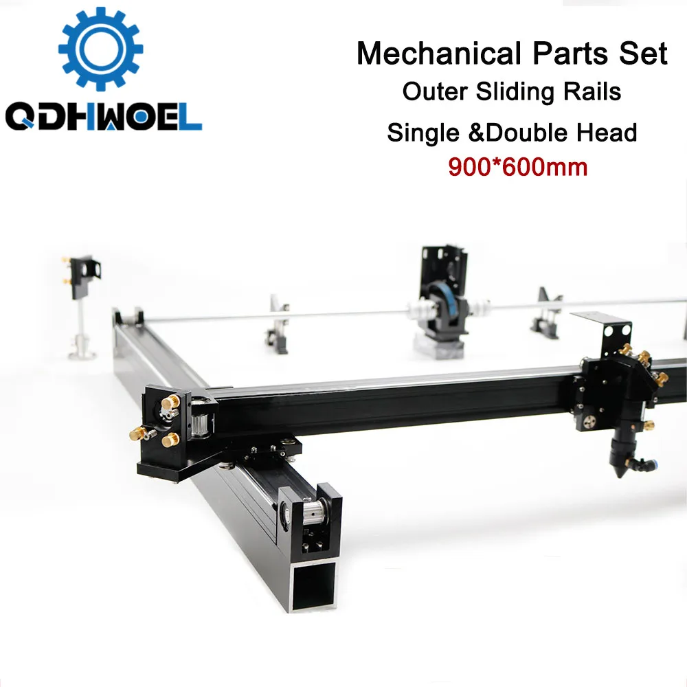 QDHWOEL Outer Sliding Rails 900*600mm DIY Mechanical Parts Kit for DIY CO2 Laser 6090 CO2 Laser Engraving Cutting Machine