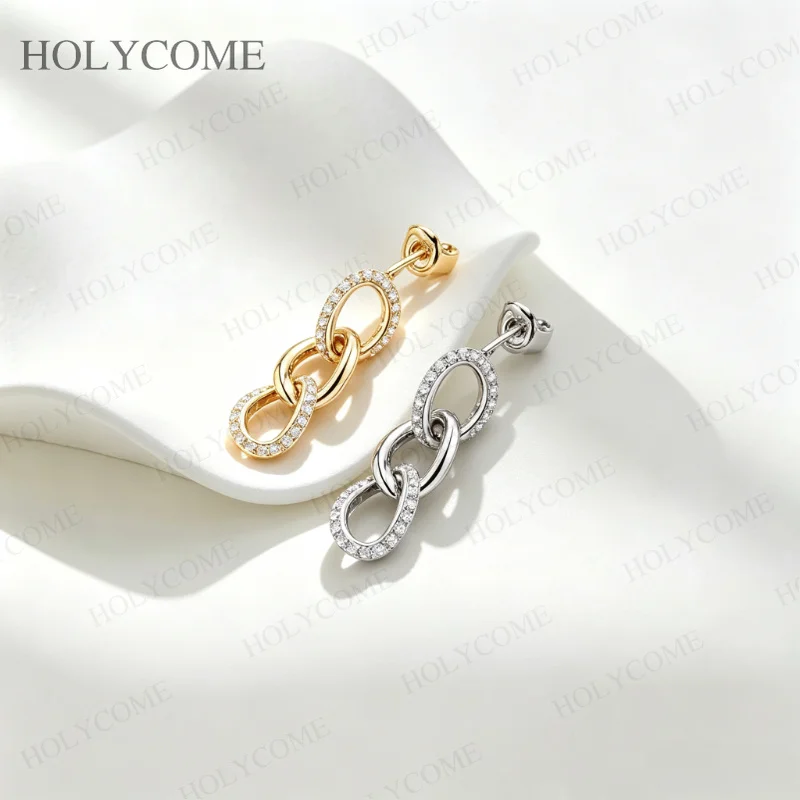 Moissanit-Ohrringe für Damen aus 925 Sterling Silber, Klassische 8-Form Ohrstecker, Moderne Trendige Statement-Partyschmuckstücke – Detail 4