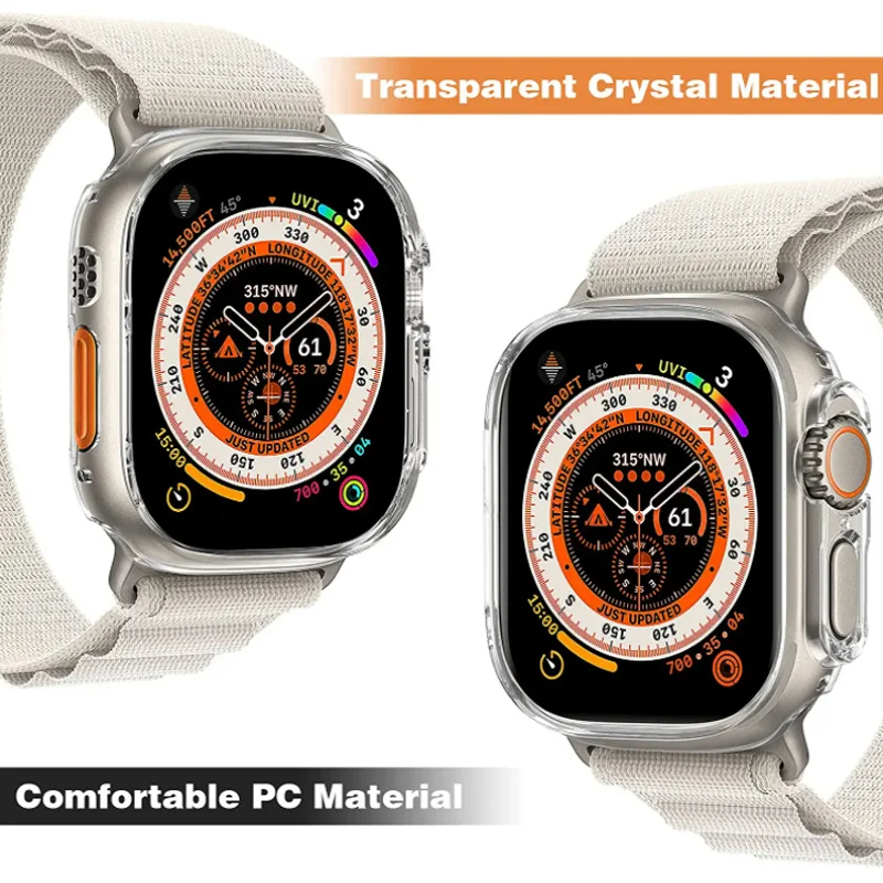 360ปกป้องเต็มหน้าจอเคสสำหรับ Apple Watch อัลตร้า49มม. ฝาครอบป้องกันหน้าจอสำหรับ iWatch ultra 49มม. เคสกันชน TPU