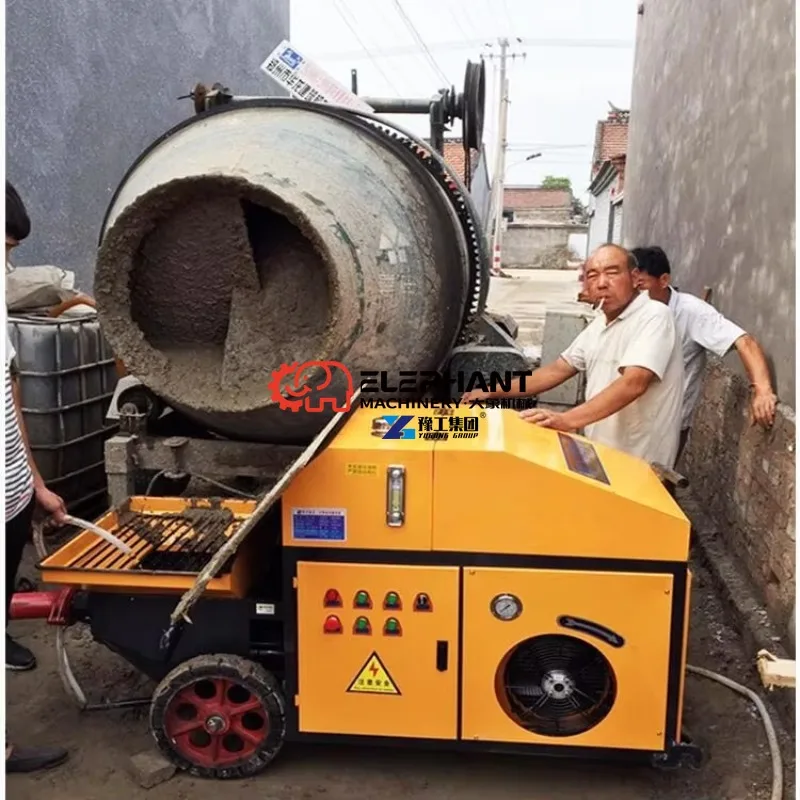 Portable Diesel Inclined Bucket Concrete Transfer Pump, Efficient Cement Transport Device for Rural and Small Construction