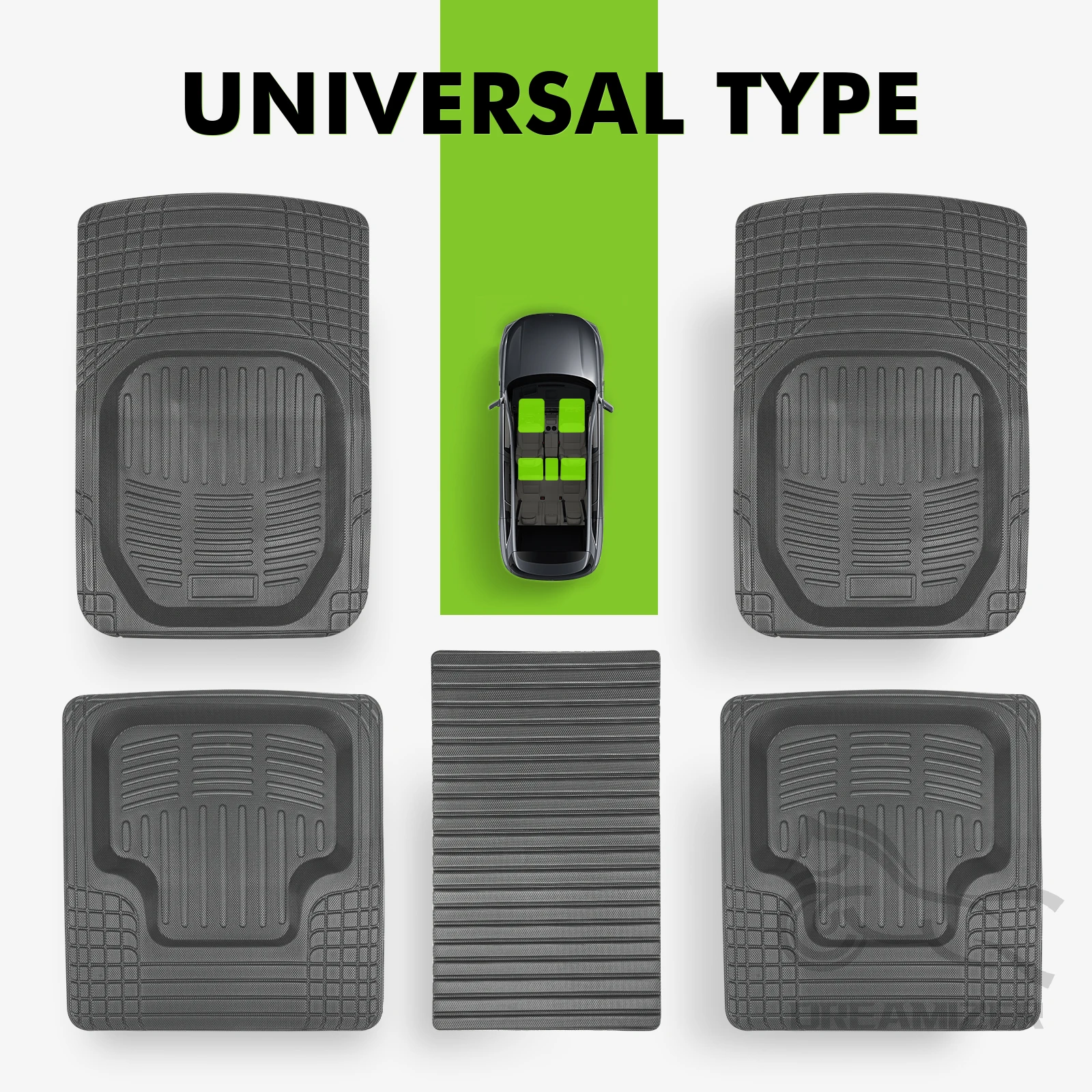 5pcs Universal Auto Car Floor Mats All-Weather TPE Foot Mats Pad Waterproof Tray Mat Interior Accessories For VW Golf