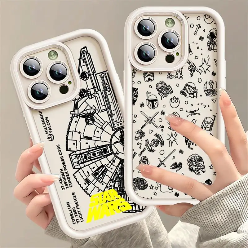 Wars Stars Stormtrooper Phone Case for iPhone 15ProMax 13 Mini 12Pro 14 13 11 Pro 15Plus 14ProMax Soft Luxury Cover