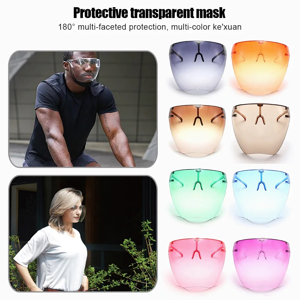 Unisex Colorful Eye Shield Visor Large Mirror cycling Sun Glasses Half Face Shield Guard Protector Face Mask Anti-spray Mask