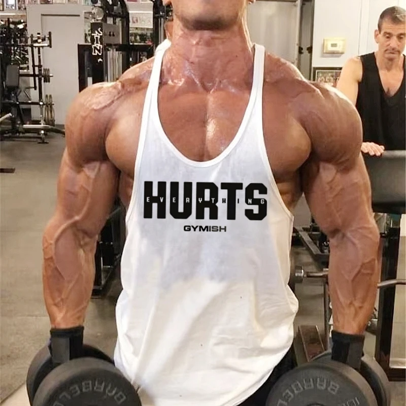 

Men's Motivational Gym Stringer Tank Top - Summer Y Back Cotton Bodybuilding Sleeveless Shirt, Running Vest Muscle Singlets Tank