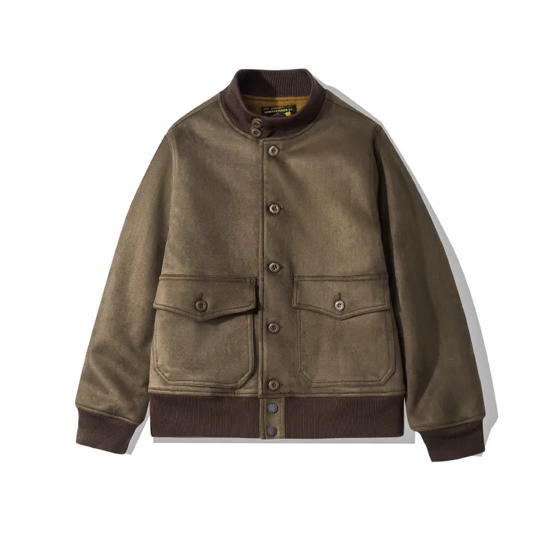 Vintage A-1 Flight Jacket Men | Premium Suede-Finish PU Leather Air Force Pilot Coats