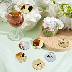 30/100PCS Acrylic Round Drink Labels Round Wine Glasses Glamour Blank Markers Glass Edges For Wedding Birthday Party Decorations