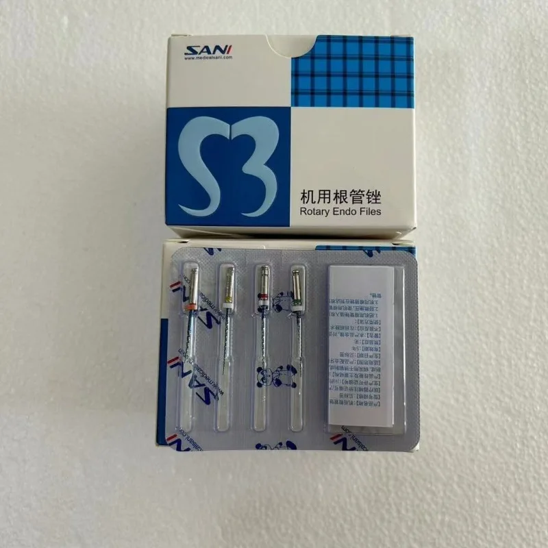

4pcs/box Dental Consumables Sani S3 Dental Machine File Dental Small Whirlwind Machine File Yusen Dentistry Root Canal File Set