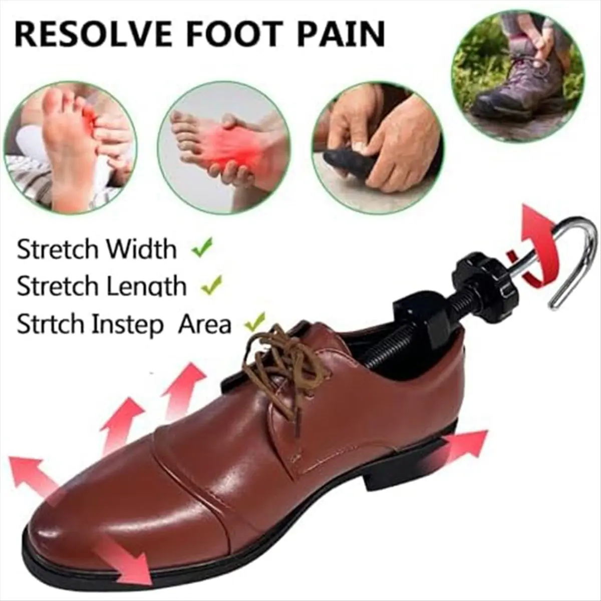 ABYB نقالة الأحذية، موسع الأحذية، موسع الأحذية، موسع نقالة الأحذية القابل للتعديل بأربعة اتجاهات، S #4