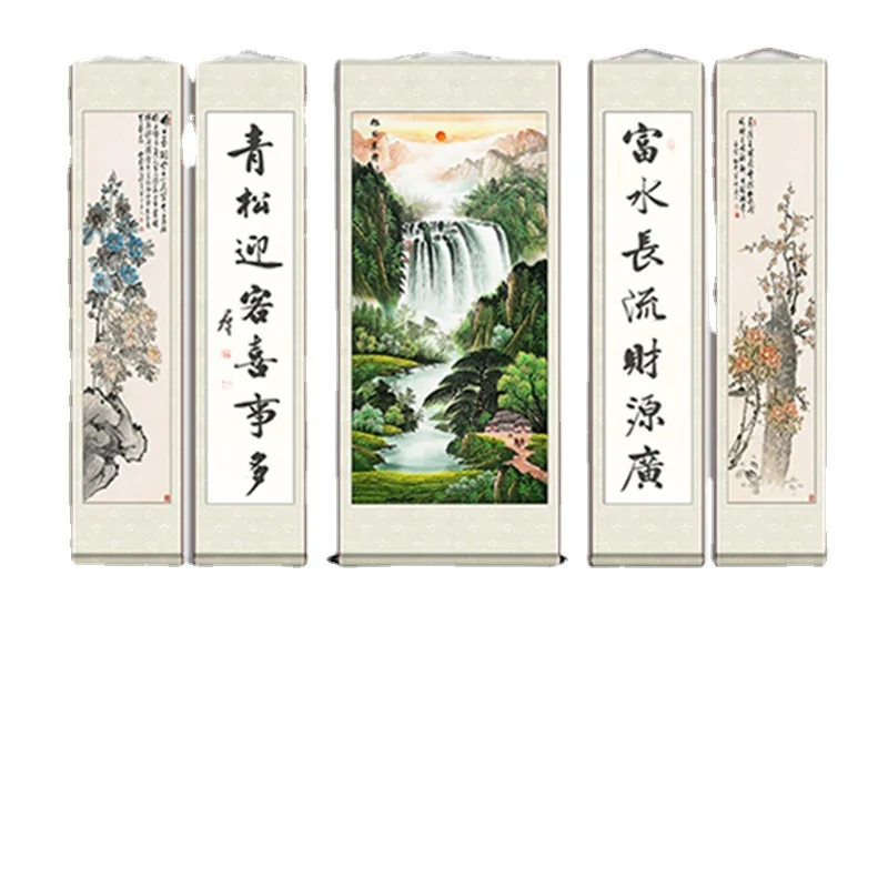 

New Chinese style, living room background wall decorative painting, Chinese painting, office, study