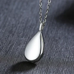 Stainless Steel Cremation Memorial Urn Necklace for Women, Pet Loss, Teardrop Pendant, Keepsake Ashes, Jewelry