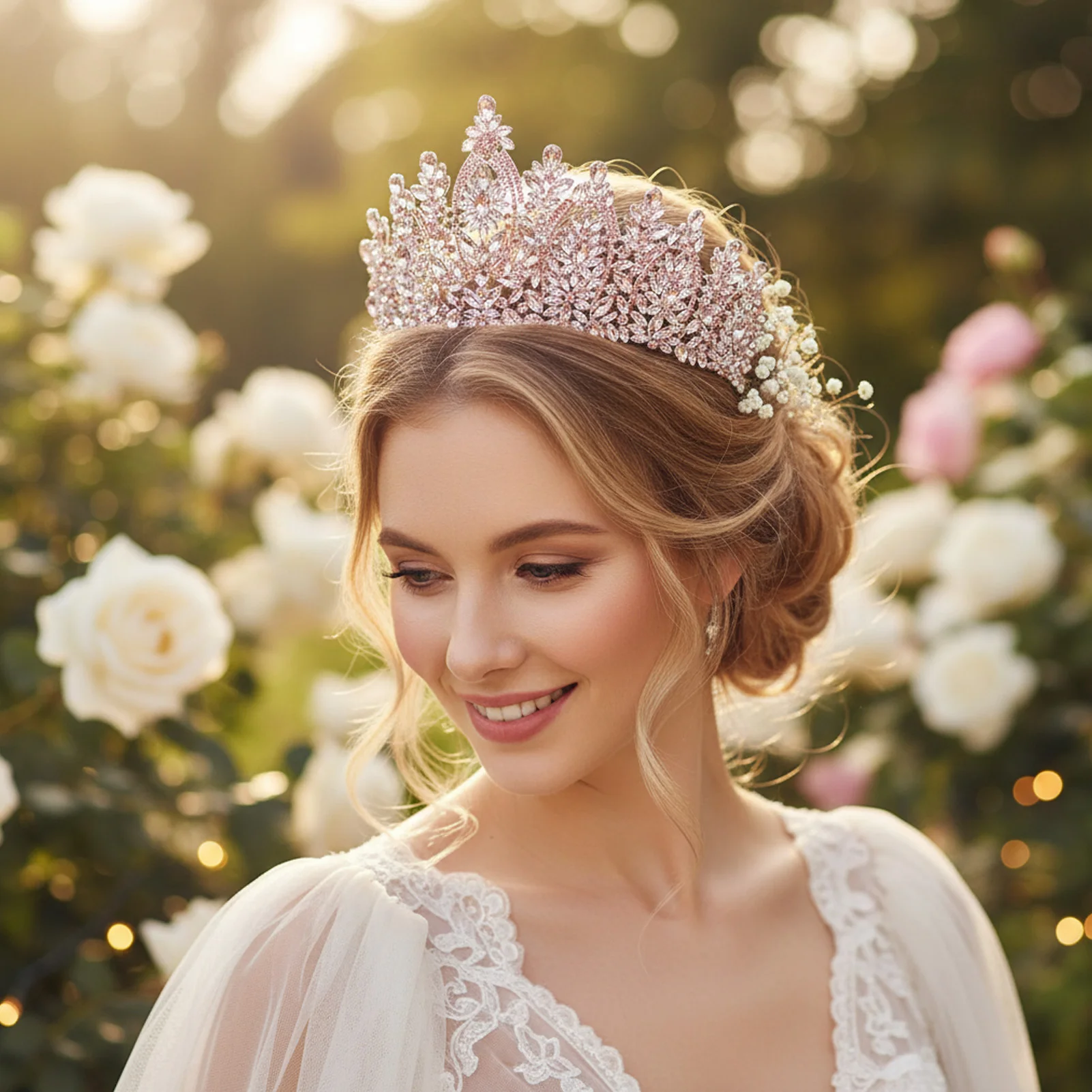 Baroque Bridal Crown With Rhinestone Wedding Hair Accessories Luxury Alloy Crystal Tiaras Princess Prom Hairband Shiny Diadem image 4