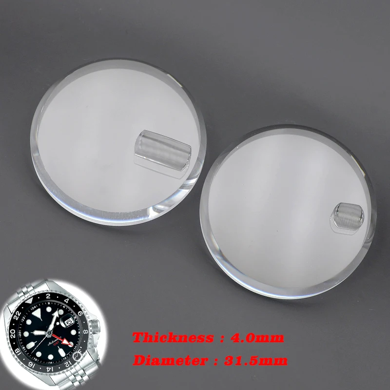 31.5mm Flat Sapphire Crystal Glass With Magnifying Convex Fit SKX007 SKX009 SRPD Abalone Tuna Men's Watch Cases Watch Repair