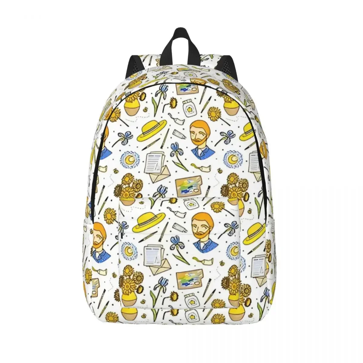 

Художественные картины маслом, крутой рюкзак, спортивный студенческий деловой рюкзак с подсолнухами для мужчин и женщин, холщовые сумки для ноутбука