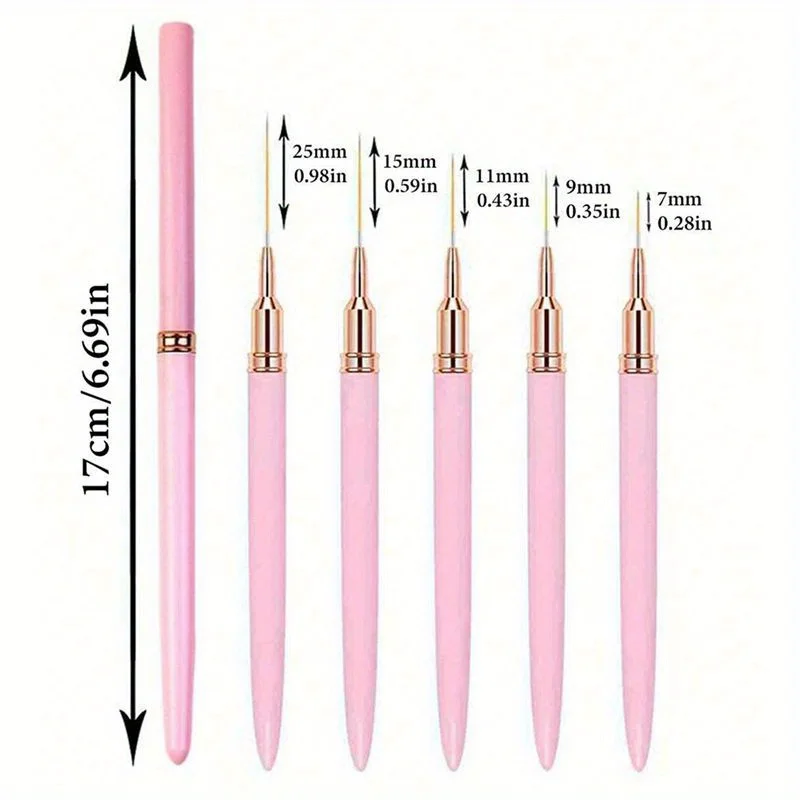 Nail Art Liner Pinsel Set längliche Linien Streifen Zeichnung UV Gel Malerei Nagel Design Stift profession elle Maniküre-Tool