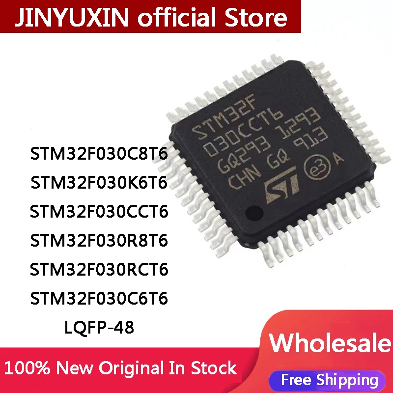 5Pcs STM32F030C8T6 STM32F030K6T6 STM32F030CCT6 STM32F030R8T6 STM32F030RCT6 STM32F030C6T6 LQFP48 IC Chip In Stock Wholesale