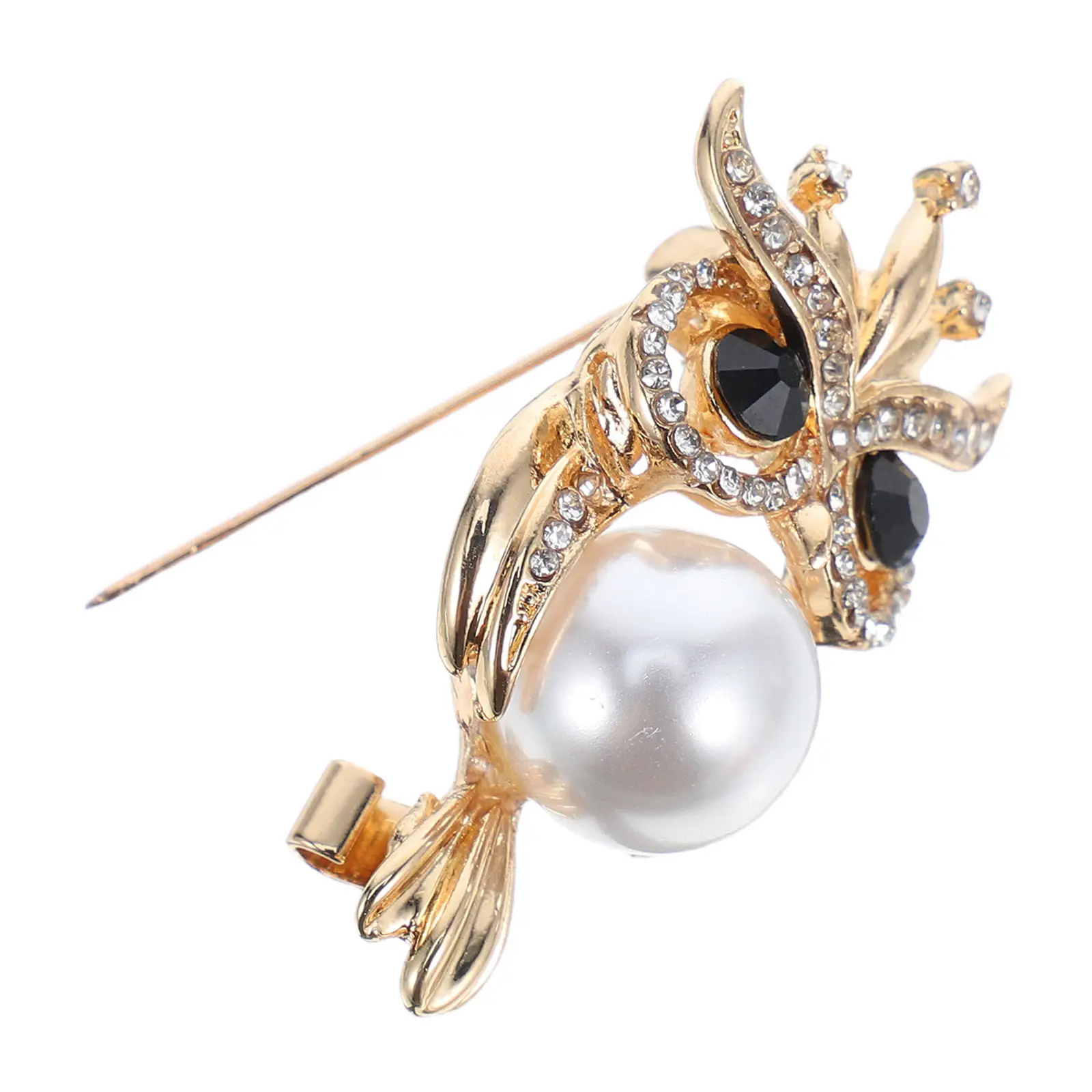 Owl Brooch for Women Rhinestone Alloy Animal Jewelry Pin Charming Decorative Lapel Accessory Sweater Dress Coat Party Wedding