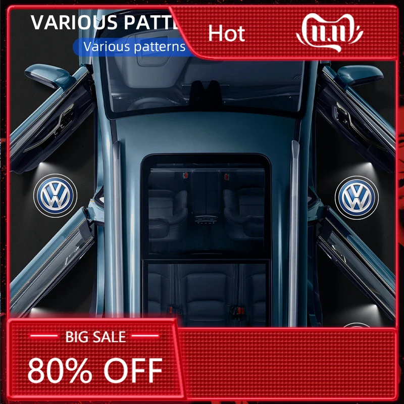 

Беспроводной светодиодный проектор логотипа для дверей автомобиля (1/2 шт.) для Volkswagen VW GOLF, Polo, Tiguan, TOURAN, PASSAT ﻿