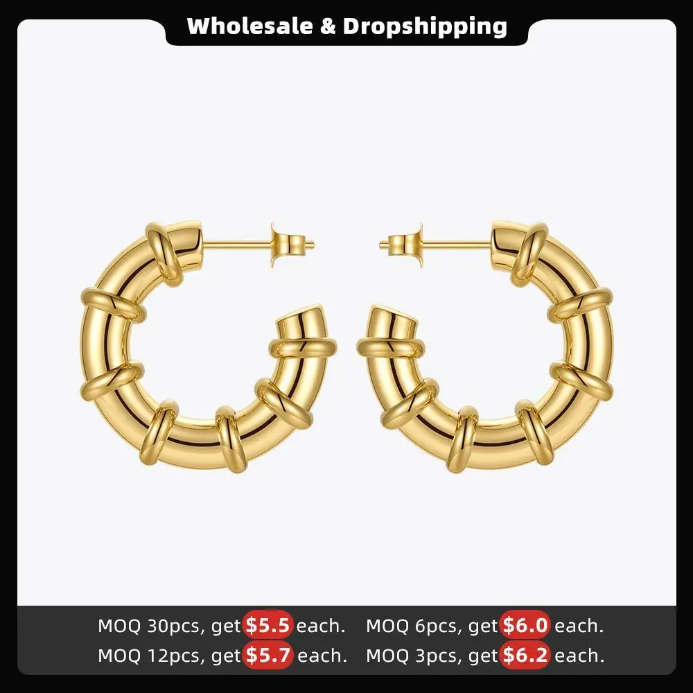 ENFASHION Punk Doughnut Earring For Women Stainless Steel Hoop Earrings 2021 Gold Color Fashion Jewelry Pendientes Party E211298