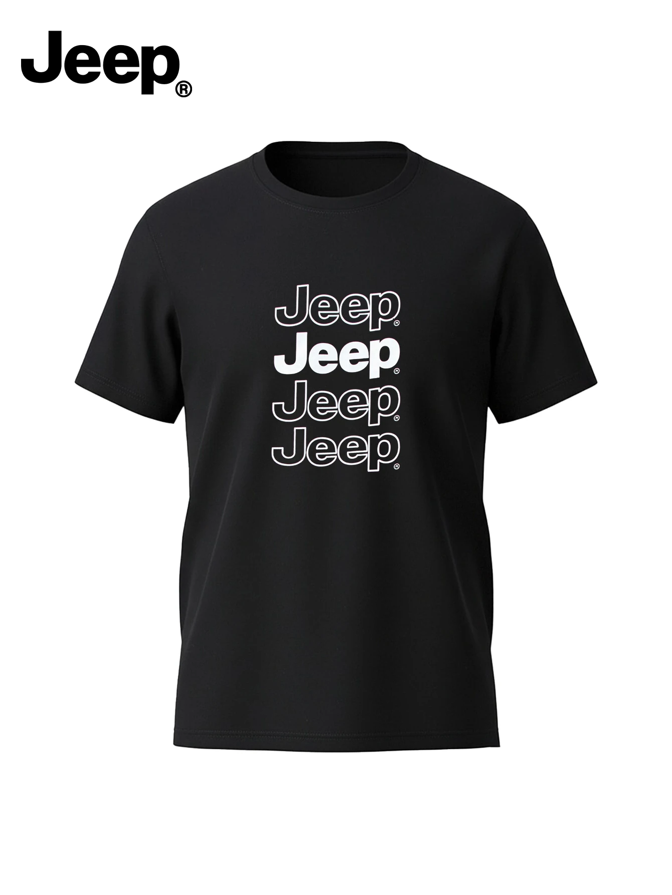 

Мужская летняя повседневная футболка Jeep с коротким рукавом, свободного кроя, универсальная, для активного отдыха и поездок на работу, для многослойных образов