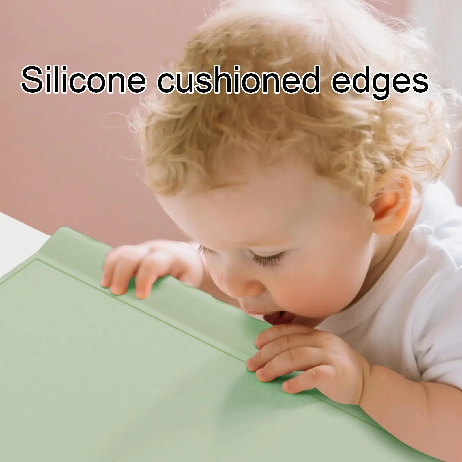 Silicone Placemat with Raised Edges Baby-Safe Table Mat Anti-Slip & Stain-Resistant Children's Feeding Mat