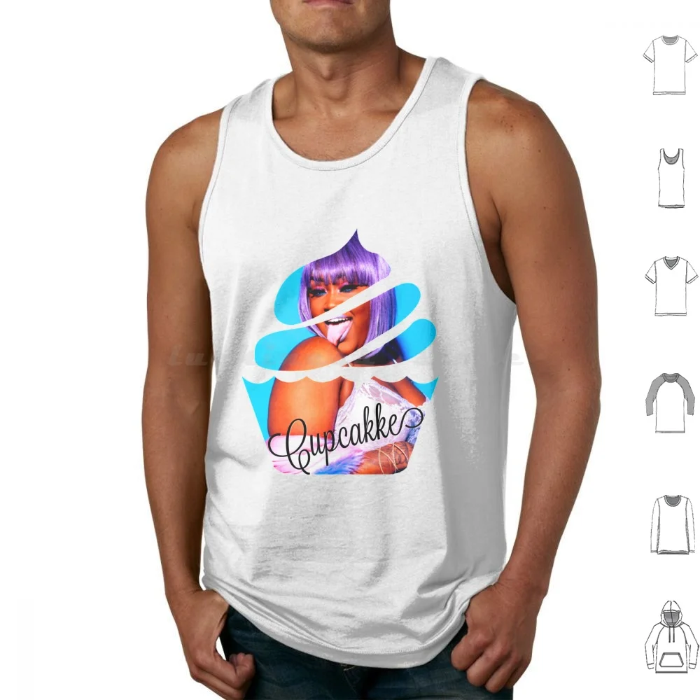 Cupcakke In A Cupcake Tank Tops Print Cotton Cupcakke Artist Song Er Rapper Star Cupcakes Cupcake