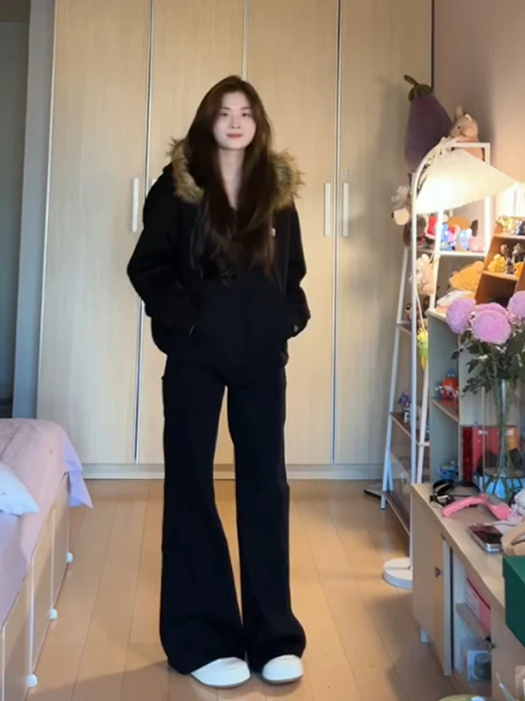 

Джинсы-колокольчики с высокой талией, женские весенне-осенне-зимние новые эластичные утягивающие брюки небольшого размера, прямые широкие брюки