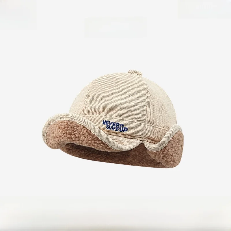 ca4la-pilot-hat-women's-autumn-winter-thiened-warm-lamb-velvet-lei-feng-cap-casual-sle-round-top-dubill-cap-for-youth