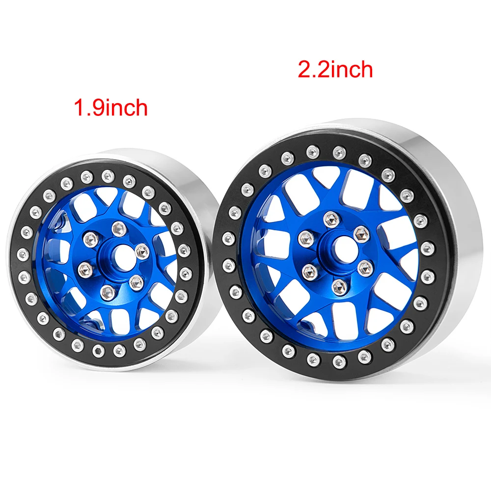 MIBIDAO 4Pcs 1.9/2.2inch Metal Alloy Beadlock Wheel Rims Hubs 25/35mm for Axial SCX10 TRX-4 D90 1/10 RC Crawler Car Upgrade Part