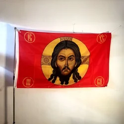 Russia Jesus Flag Christ Religion Faith Face Flag Polyester Banner For Decor