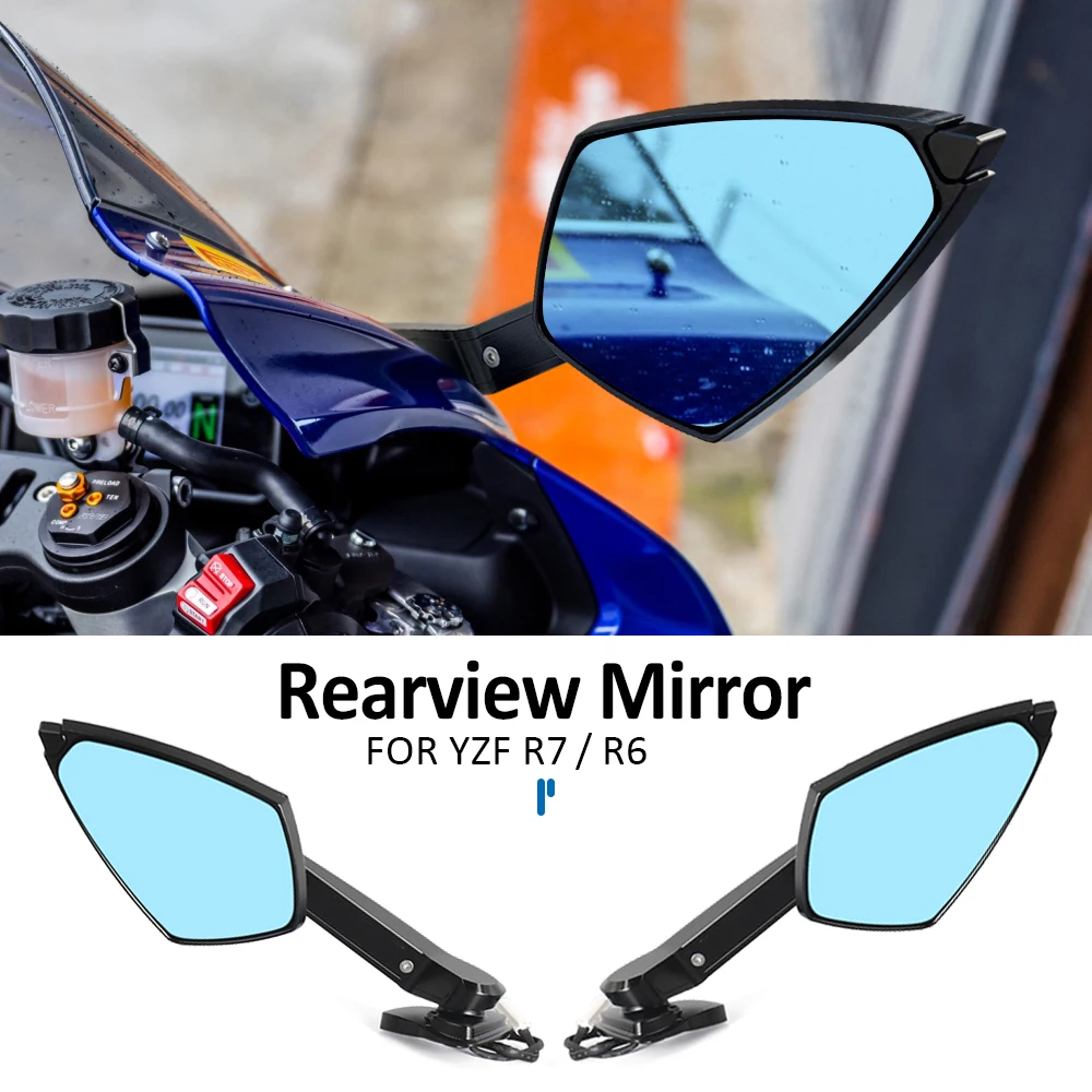 

Motorcycle LED Rearview MIrror with LED Turn Signal Light Side Mirrors For YAMAHA YZF R7 YZFR7 YZF-R7 2021-2025 YZF R6 YZF-R6