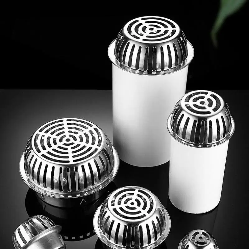 Stainless Steel Round Balcony Roof Floor Drain Large Displacement Anti Clog Filter Screen Outdoor Gutter Sewer