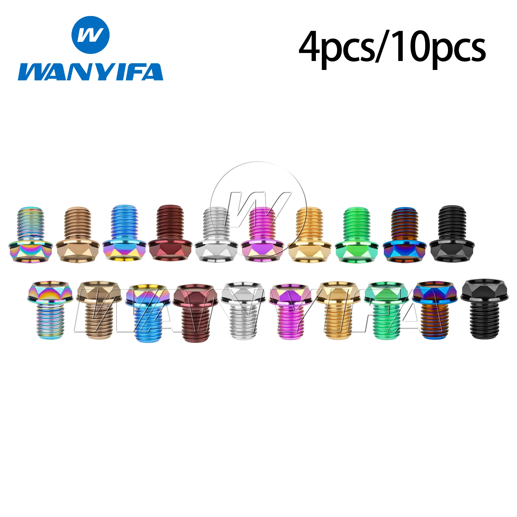 Wanyifa 4pcs/10pcs Titanium Alloy Bolt M8/M10 × 13mm Motorcycle Rearview Mirror Screw Right-Hand/Left-Hand Fasteners