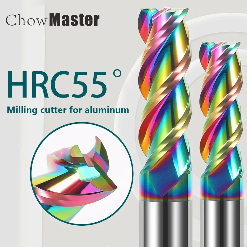 3 FLUTES CARBIDE MILLING CUTTER ALUMINUM CUTTER TUNGSTEN END MILL DLC COATING TEETH SEATER ROUTER BIT